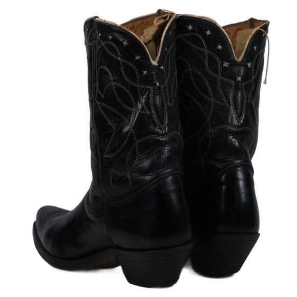 Kirkendall PeeWee Cowboy Western Boots Vintage 40s 50s Black Cutout Stars Mens 9 - Picture 8 of 14